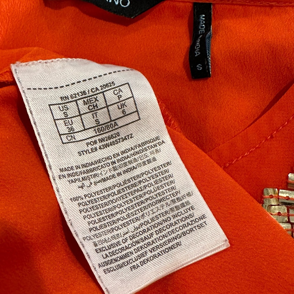 MARCIANO Orange Sequin Tank Top Blouse Tunic‎ - Picture 11 of 14